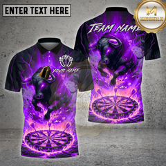Maxcorners Dart Shirt Flaming Bull Dartboard Fire Theme Multi Options Personalized Name, Team Name 3D Shirt