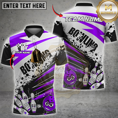 Maxcorners Bowling Funny Cartoon Graffiti Multicolor Customized Name, Team Name 3D Shirts