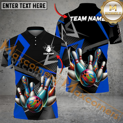 Maxcorners Cube Pattern Bowling Jersey Multicolor Option Customized Name, Team Name 3D Shirt