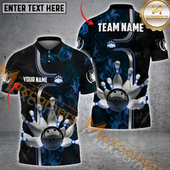 Maxcorners Strike Golden Bowling Jersey Multicolor Options Personalized Name, Team Name 3D Shirt