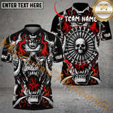 Maxcorners Skull Flame Bone Dartboard Darts Jersey Multicolor Option Customized Name, Team Name 3D Polo Shirt