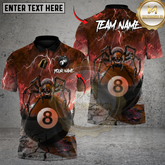 Maxcorners Widow of the 8 Ball Billiards Multicolor Customized Name, Team Name 3D Shirt