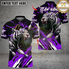Maxcorners Bowling Tiger Lightning Multicolor Customized Name, Team Name 3D Shirts