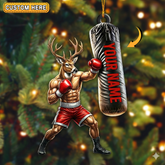 Maxcorners Personalized Scuba Diver Deer Hunting Acrylic Christmas Ornament And Keychain Custom Gift For Hunters 2D Flat