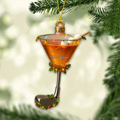Maxcorners Personalized Golf Martini Ornament – Custom Name Golfer Christmas Ornament, Funny Golf and Beer Xmas Gift for Men, Unique Golf Ornament and Golf Decor MT1611