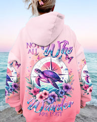 Maxcorners Not All Who Wander Are Lost Compass Turtle All Over Print LM2101