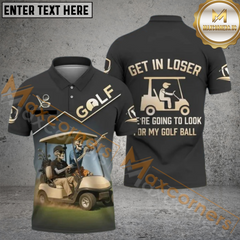 Maxcorners Funny Skeleton Golf Polo Shirt, Custom Name & Team Name 3D Shirts TU2006