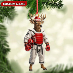 Maxcorners Custom Name Deer Karate Ornament, Taekwondo Christmas Gift Decor
LM0411