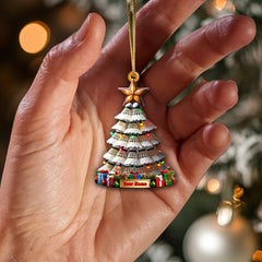 Maxcorners Custom Name Badminton Christmas Tree Ornament, Badminton Lover Christmas Gift 2D Flat LM2211