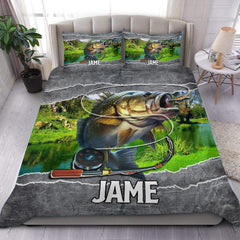 Maxcorners Custom Name Fishing Bedding Set