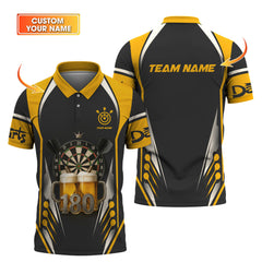 Maxcorners Custom Darts Shirt 180 Beer Mug Dartboard Tee Funny Darts Team Jersey LM0509
