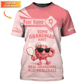 Maxcorners Funny Grandma Pickleball Shirt, “Real Grandmas Play Pickleball” Custom Name Shirts, Gift For Pickleball Lovers LM0509