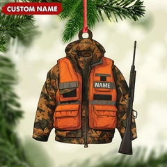 Maxcorners Personalized Hunter Ornament - Custom Camo Jacket Christmas Decoration for Men & Hunters LM0411
