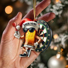 Maxcorners Custom Name Dart Ornament, Dart Lover Christmas Decoration 2D Flat LM2111