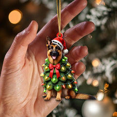 Maxcorners Custom Name German Shepherd Ornament, German Shepherd Christmas Gift 2D Flat LM2111