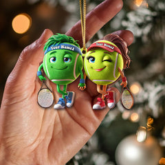 Maxcorners Custom Name Tennis Couple Ornament, Tennis Couple Christmas Gift 2D Flat LM2111