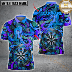 Maxcorners Darts Graffiti Squad Multicolor Option Customized Name, Team Name 3D Polo Shirt