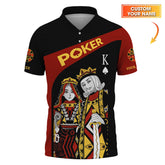 Maxcorners Custom Name King Of Spades Shirt, Poker Polos For Men, Funny Poker Shirts, Gifts For Poker LoversLM1009