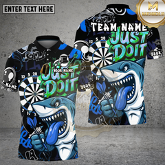 Maxcorners Shark Dartboard Graffiti Just Do It Multioptions Personalized Name, Team Name Unisex 3D Shirt (4 Colors)