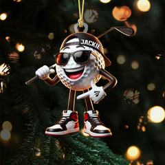 Maxcorners Custom Name Cool Golf Ball Acrylic Ornament, Christmas Golf Gift, Golf Xmas Ornaments, Cool Golf Gift LM1611