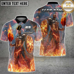 Maxcorners Darts Fire Knight Multicolor Customized Name, Team Name 3D Shirts