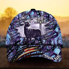 Maxcorners Jesus In My Heart Deer Hunting Camo Pattern 3D Multicolor Personalized Cap