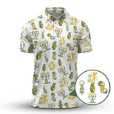 Maxcorners Golf Shirt For Men's, Tequila Golf Pattern Polos, Drink & Golf Shirts, Funny Men Golf Gift