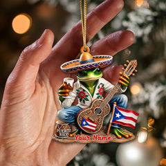Maxcorners Custom Name Puerto Rico Ornament, Puerto Rico Christmas Gift 2D Flat LM2111