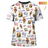 Maxcorners American Golf and Beer Trump Shirt – Funny Golf Shirt for Men & Women, Patriotic Team Golf Apparel LM0509