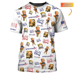 Maxcorners American Golf and Beer Trump Shirt – Funny Golf Shirt for Men & Women, Patriotic Team Golf Apparel LM0509