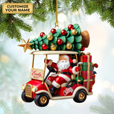 Maxcorners Santa Claus Golf Cart Xmas Decorations, Golf Christmas Ornament, Golf Gift Idea, Christmas Golf Gift