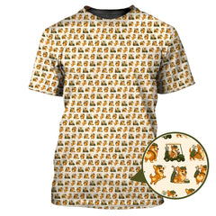 Maxcorners Corgi Golf Pattern Shirt, Cute Dog Golf Polo For Pet Lovers And Golfers, Funny Golf Polos For Men's