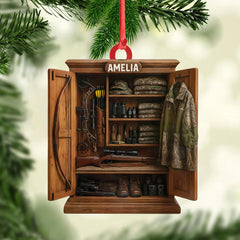 Maxcorners Personalized Hunter’s Gear Closet Ornament, Custom Name Hunting Equipment Christmas Decoration
LM0411