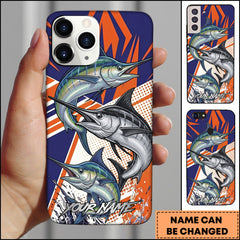 Maxcorner Marlin Fishing Dynamic Splash Comic Style Personalized Name 3D Phone Case