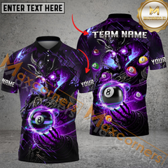 Maxcorners Ball 8 Fantasy Skull Billiard Jersey Multicolor Options Personalized Name, Team Name 3D Shirt