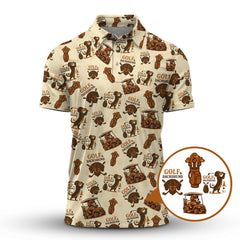 Maxcorners Pattern Dachshund Golf Shirt, Golf & Dachshund Polos For Dog Lovers, Golf Gift For Golfers