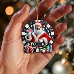 Maxcorners Custom Name Poker Ornament, Poker Christmas Gift 2D Flat LM2111