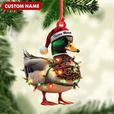 Maxcorners Personalized Duck Acrylic Christmas Ornament Funny Custom Hunting Tree Decoration For Hunters LM0110