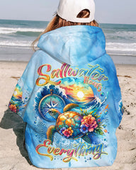 Maxcorners Saltwater Heals Everything Compass Turtle All Over Print LM2101