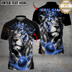 Maxcorners Bowling Lion King Multicolor Customized Name, Team Name 3D Shirts