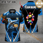 Maxcorners Ball 9 Shark Billiard Jersey Multicolor Options Personalized Name, Team Name 3D Polo Shirt (4 Colors)