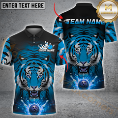 Maxcorners Bowling Roaring Tiger Multicolor Customized Name, Team Name 3D Shirts