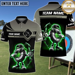 Maxcorners Archery Funny Cool Target Cartoon Personalized Name 3D Shirt