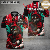 Maxcorners Bowling Graffiti Wolf Streetwear Multicolor Customized Name, Team Name 3D Shirts