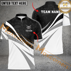 Maxcorners Billiard 8 Ball Ribbon Personalized Name, Team Name 3D Polo Shirt