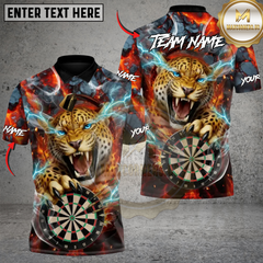 Maxcorners Darts Thunder Leopard Fury Multicolor Customized Name, Team Name 3D Shirts