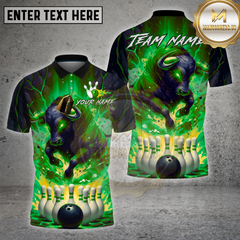 Maxcorners Bowling Shirts Flaming Bull Fire Explosion Theme Multi Options Personalized Name, Team Name 3D Shirt