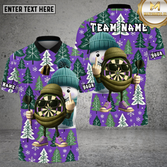 Maxcorners Christmas Tree Snowman Dartboard Festive Multioptions Personalized Name, Team Name Unisex 3D Shirt (4 Colors)