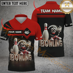 Maxcorners Bowling Funny Multicolor Options Personalized Name, Team Name 3D Shirt
