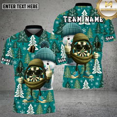 Maxcorners Christmas Tree Snowman Dartboard Festive Multioptions Personalized Name, Team Name Unisex 3D Shirt (4 Colors)